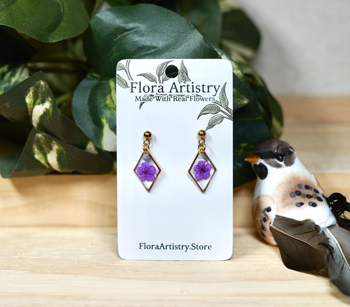 Diamond Dangle Stud Earrings - 10 Colors