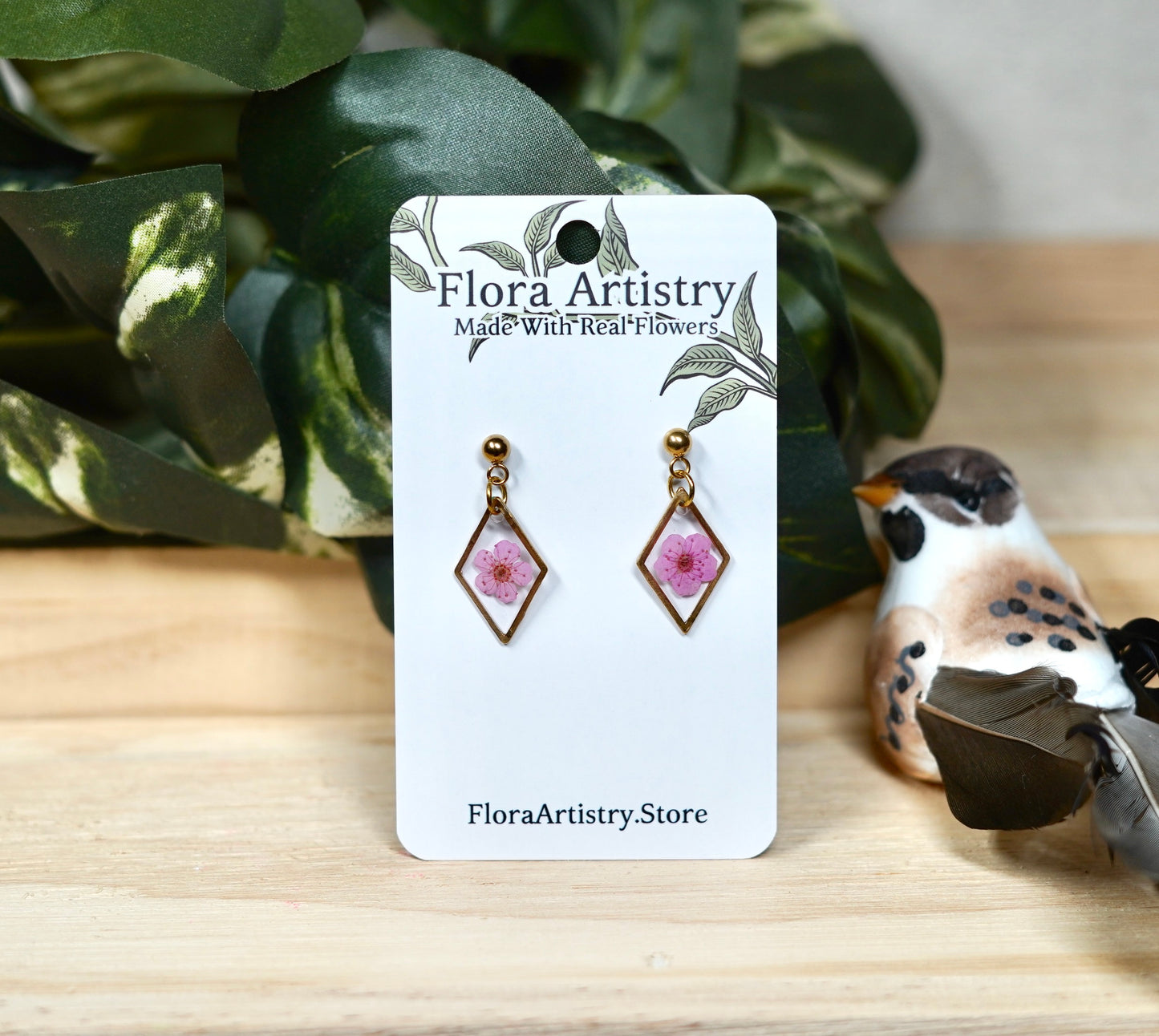 Diamond Dangle Stud Earrings - 10 Colors