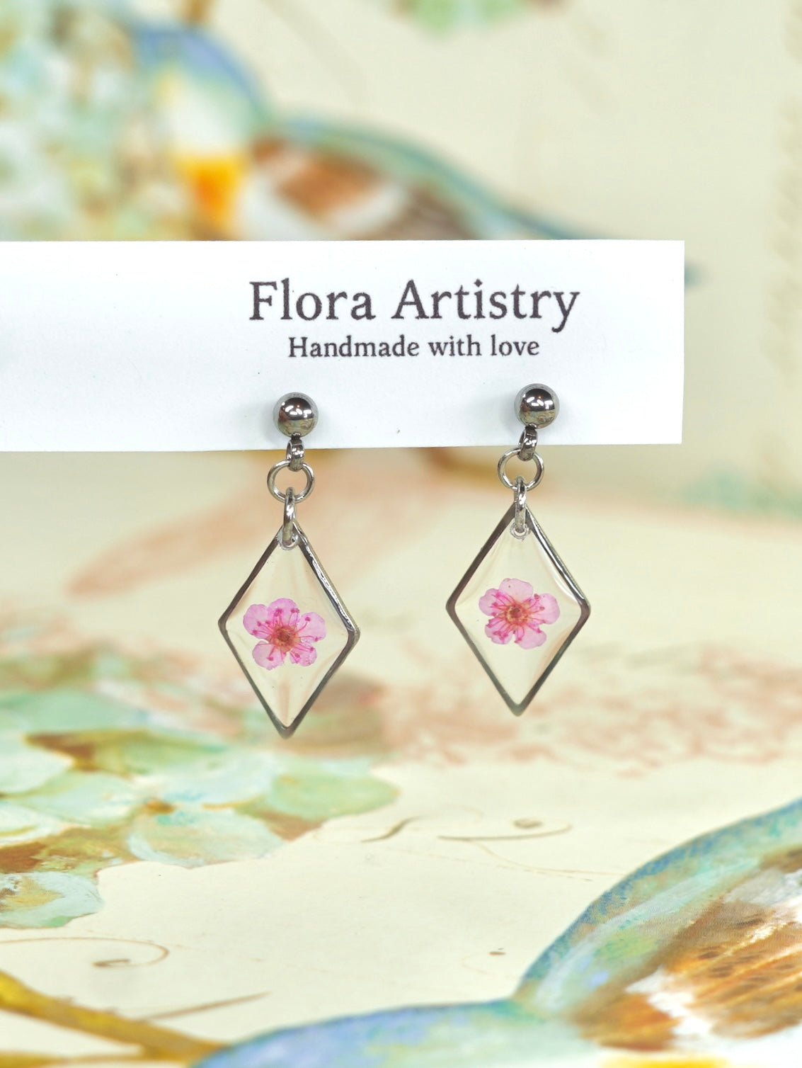 Diamond Dangle Stud Earrings - 10 Colors