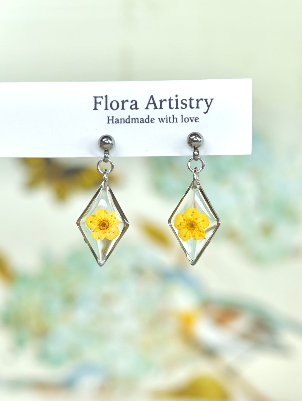 Diamond Dangle Stud Earrings - 10 Colors
