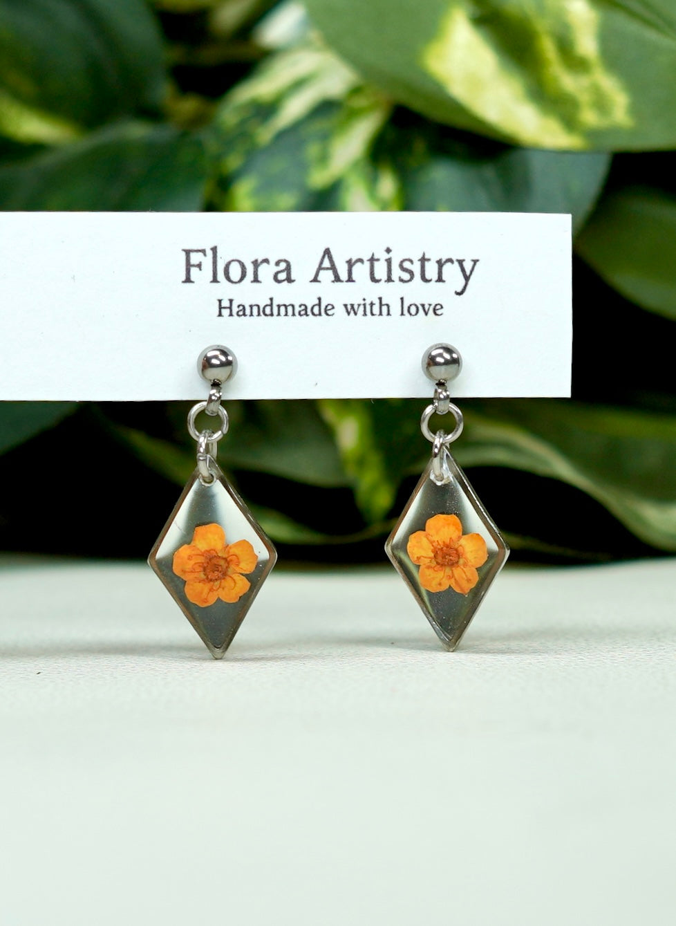 Diamond Dangle Stud Earrings - 10 Colors