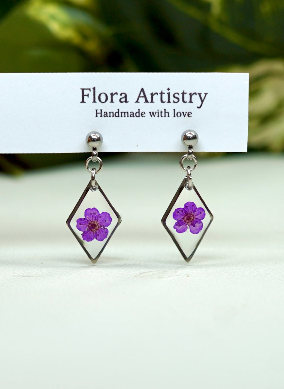 Diamond Dangle Stud Earrings - 10 Colors