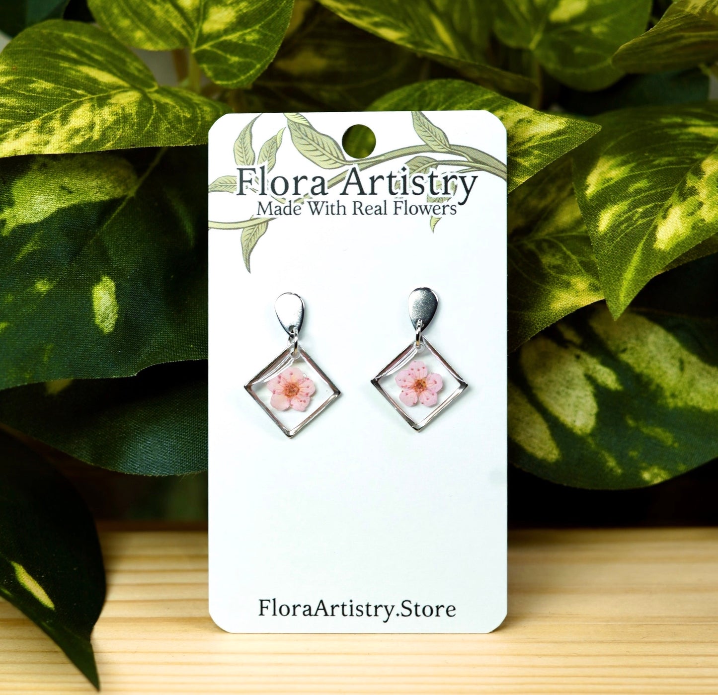 Square Dangle Stud Earrings - 10 Colors