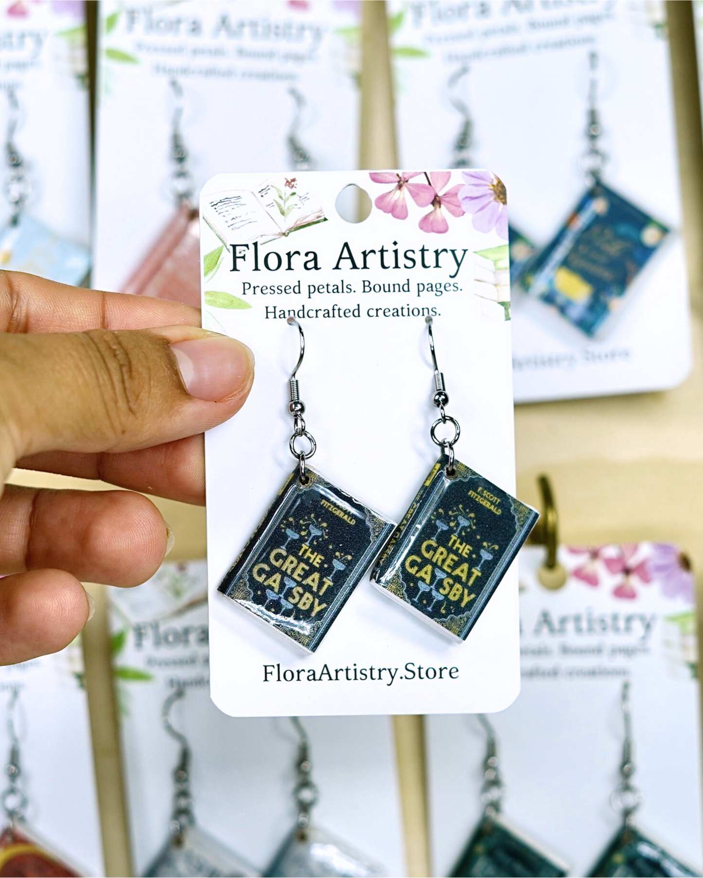 Custom Miniature Book Cover Earrings - Pick Your Own Cover