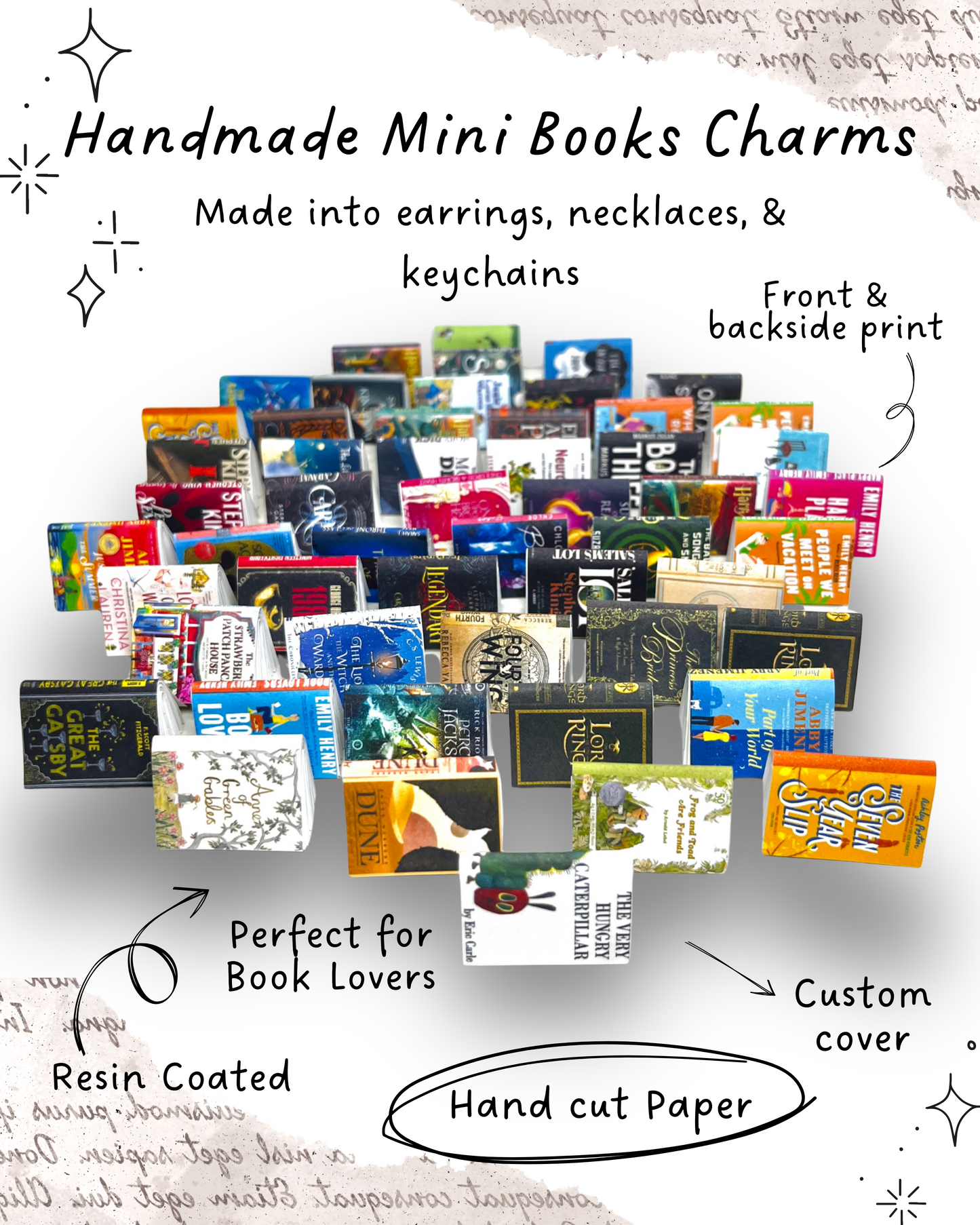 Custom Miniature Book Cover Earrings - Pick Your Own Cover
