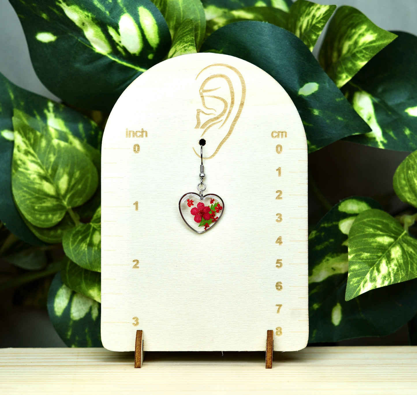 'Sweet Heart' Red Flower Dangle Earring