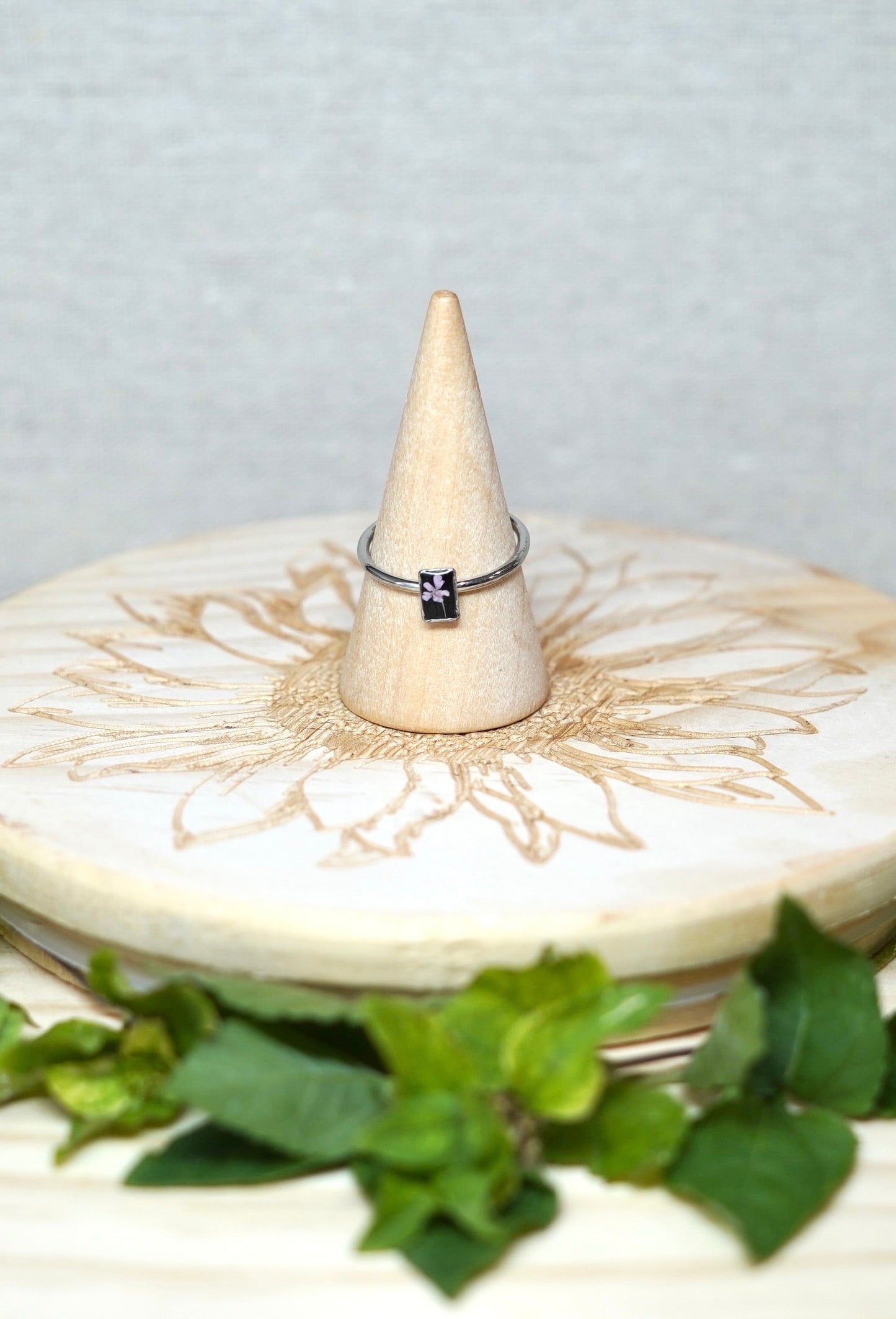 Pink Queen Anna Lace Pressed Flower Dainty Ring - 3 Designs