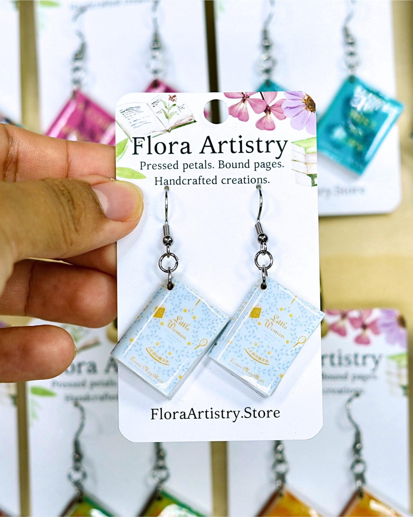 Custom Miniature Book Cover Earrings - Pick Your Own Cover