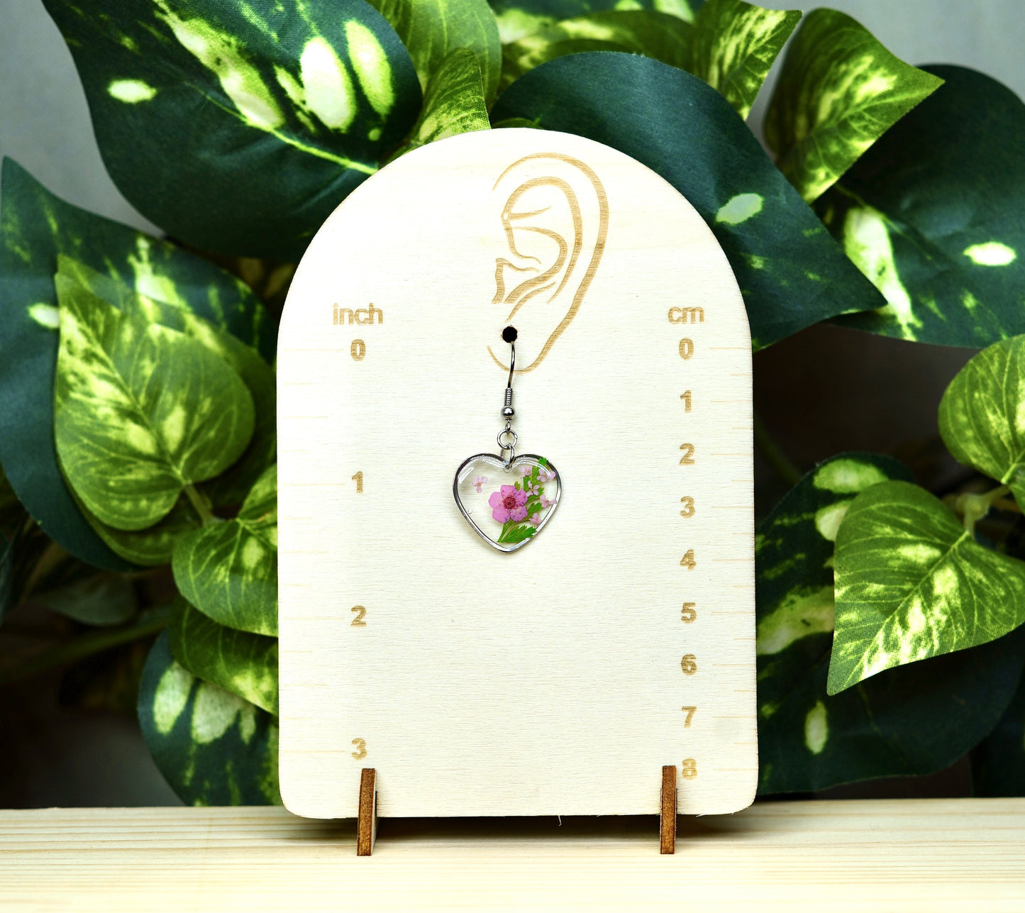 "Sweet Heart" Pink Flower Dangle Earring
