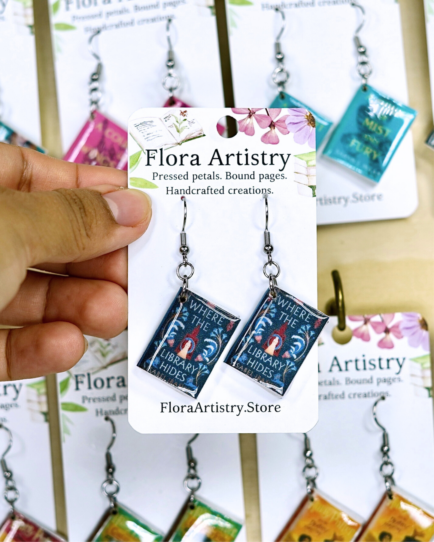 Custom Miniature Book Cover Earrings - Pick Your Own Cover