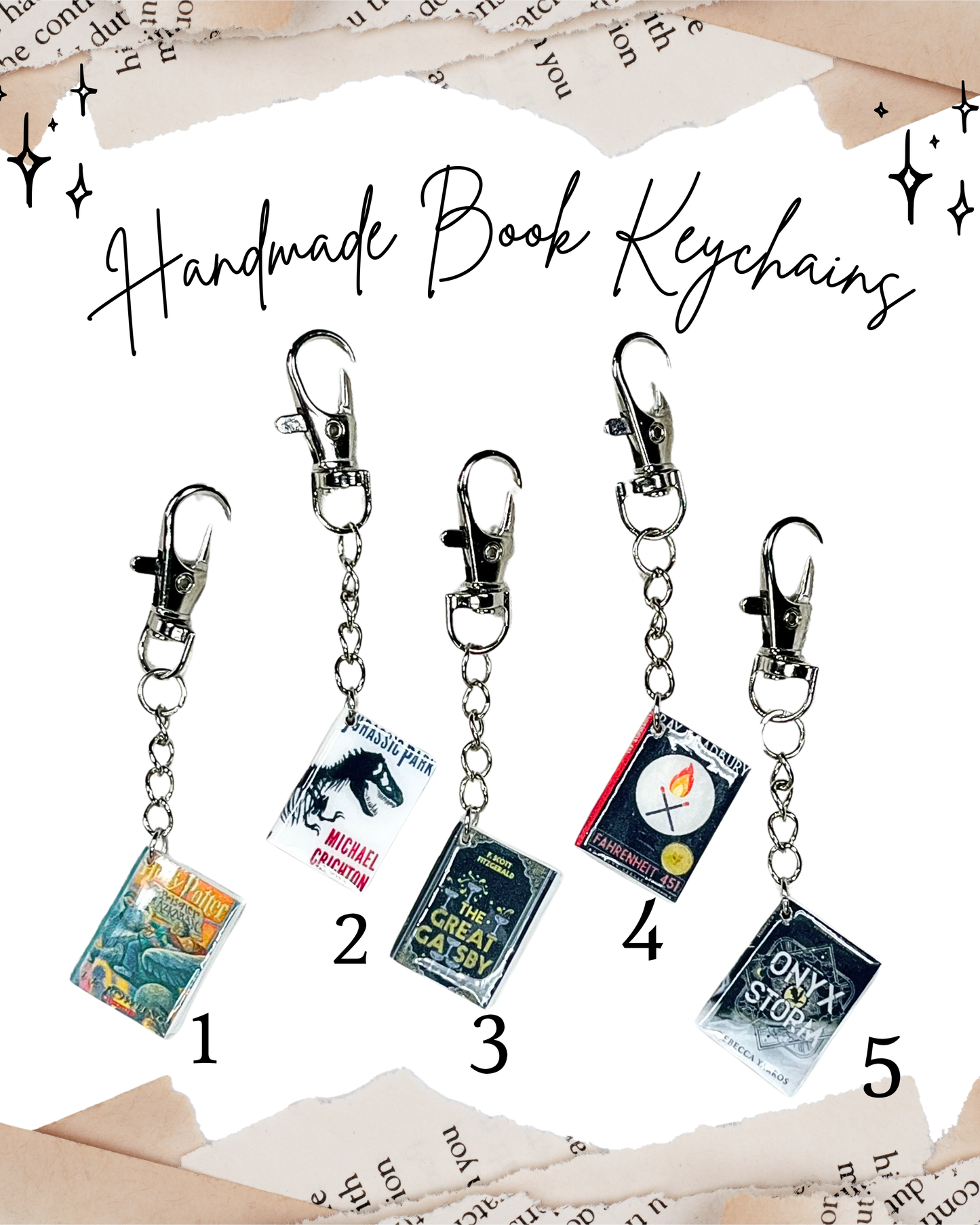 Custom Miniature Book Cover Keychain - Pick Your Own Cover