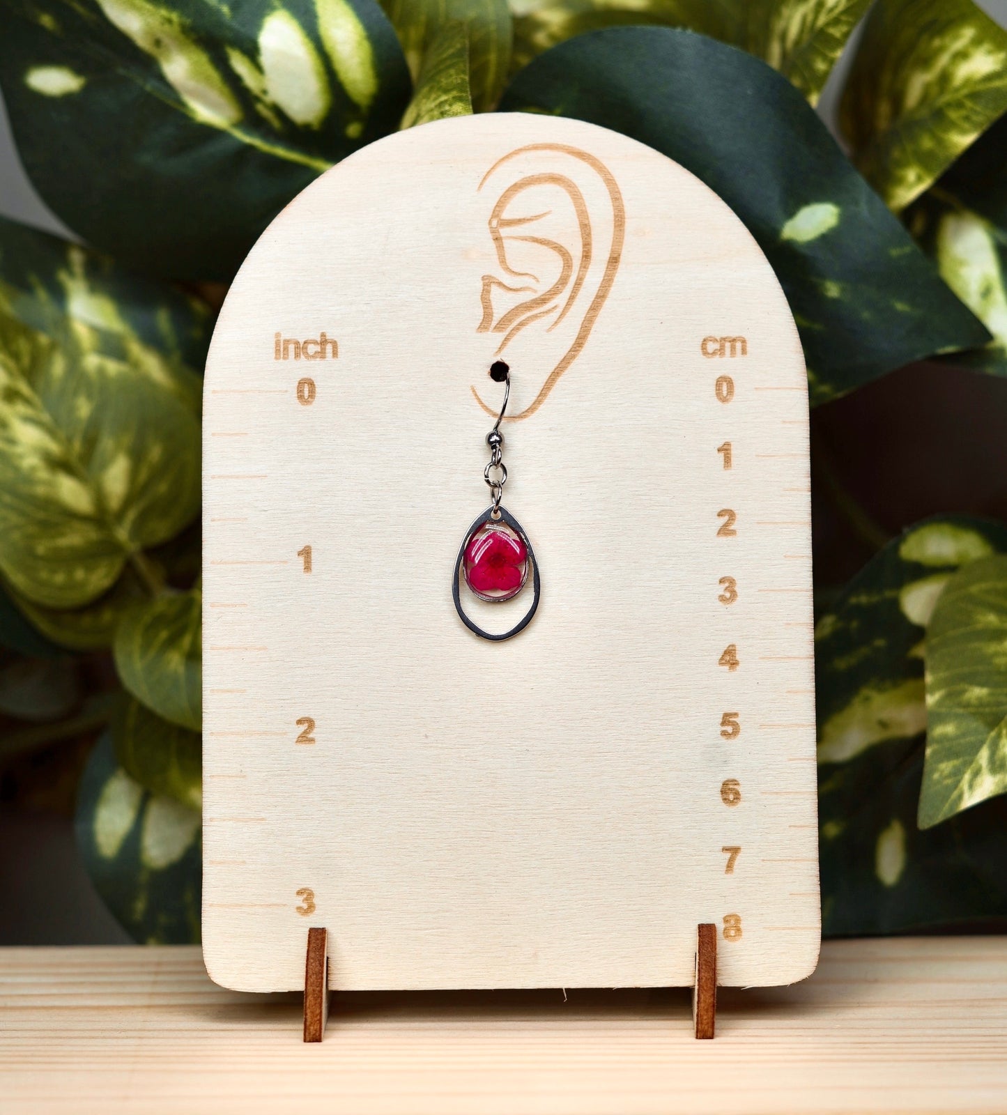 Red Flower Teardrop Dangle Earring