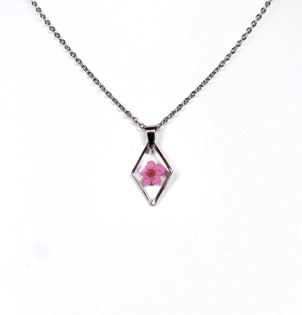 Pink Dainty Single Flower Necklace - 3 Designs