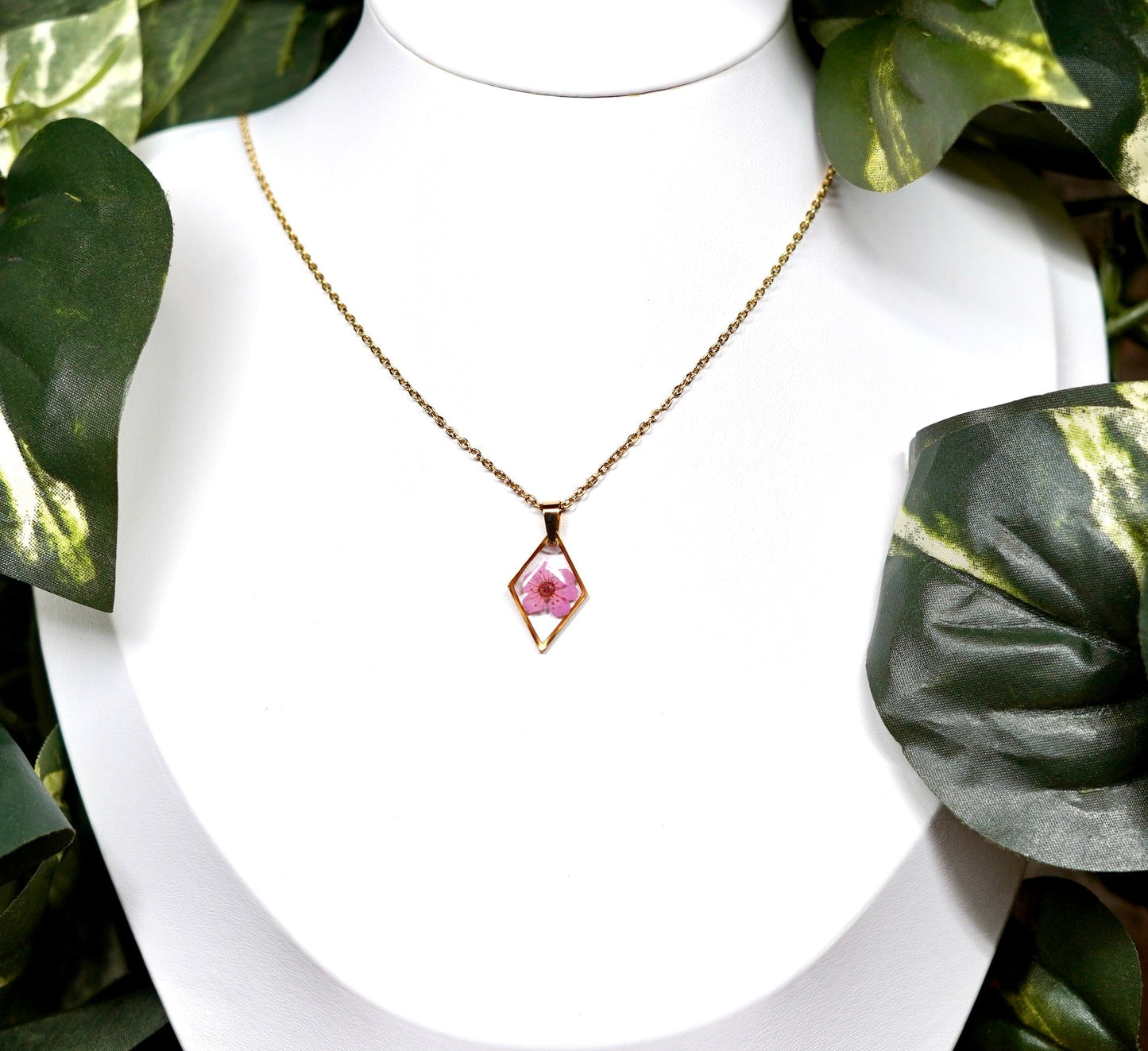 Pink Dainty Single Flower Necklace - 3 Designs