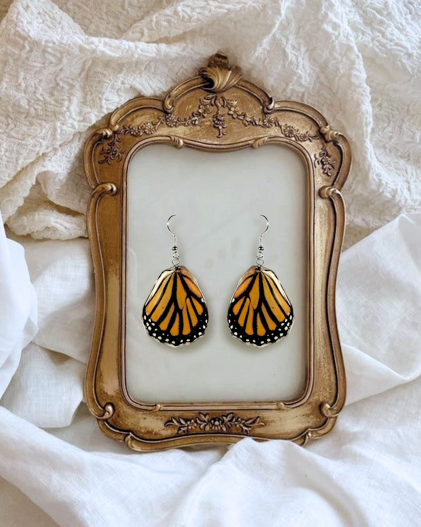 Real Monarch Butterfly Resin Earring