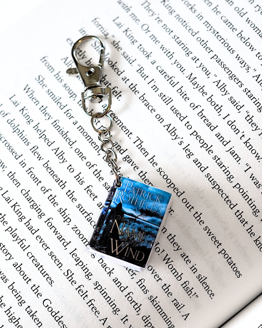 The Name of The Wind miniature book keychain