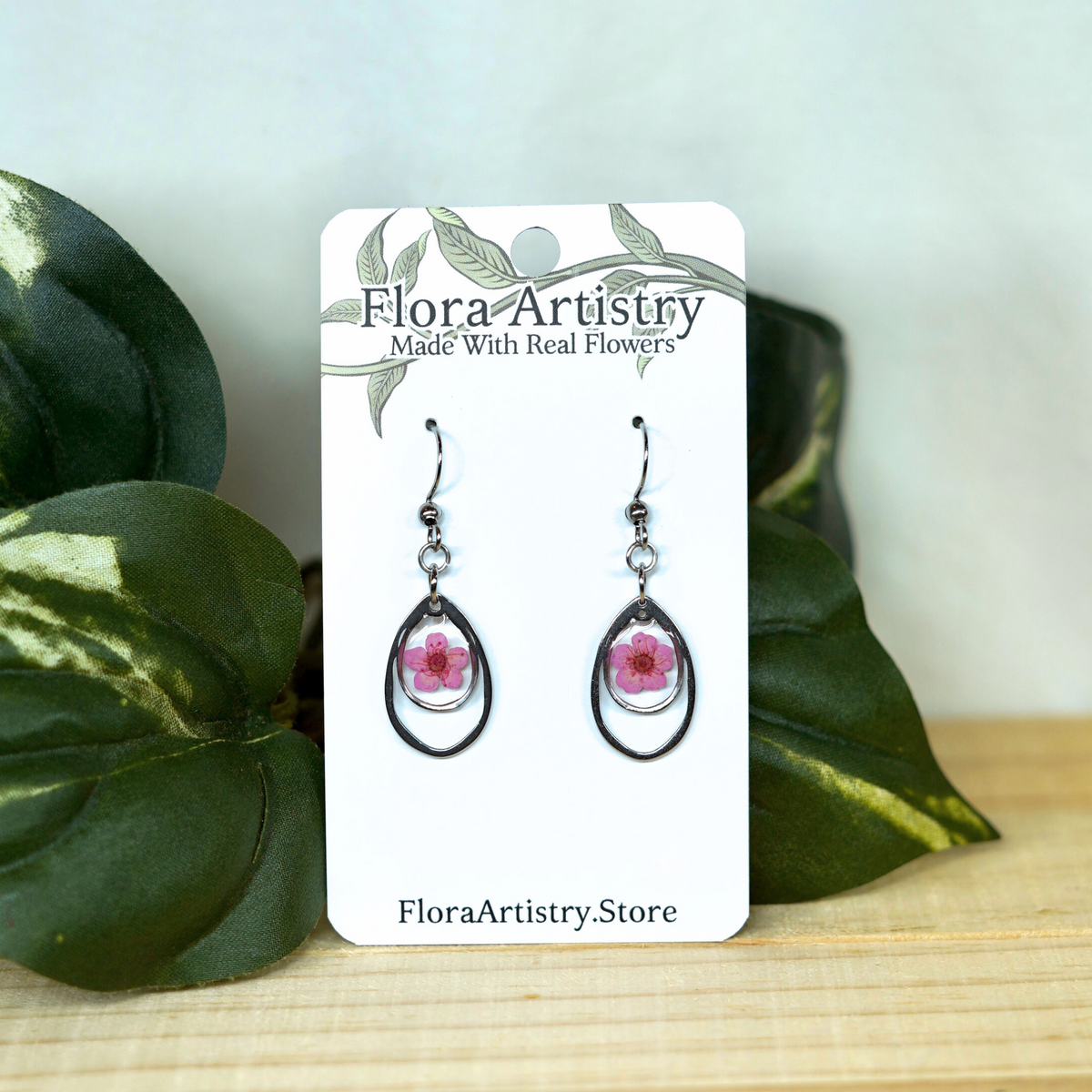 Dangle Teardrop Pink Earring