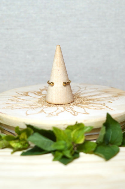 White Real Pressed Flower In Resin Butterfly Ring
