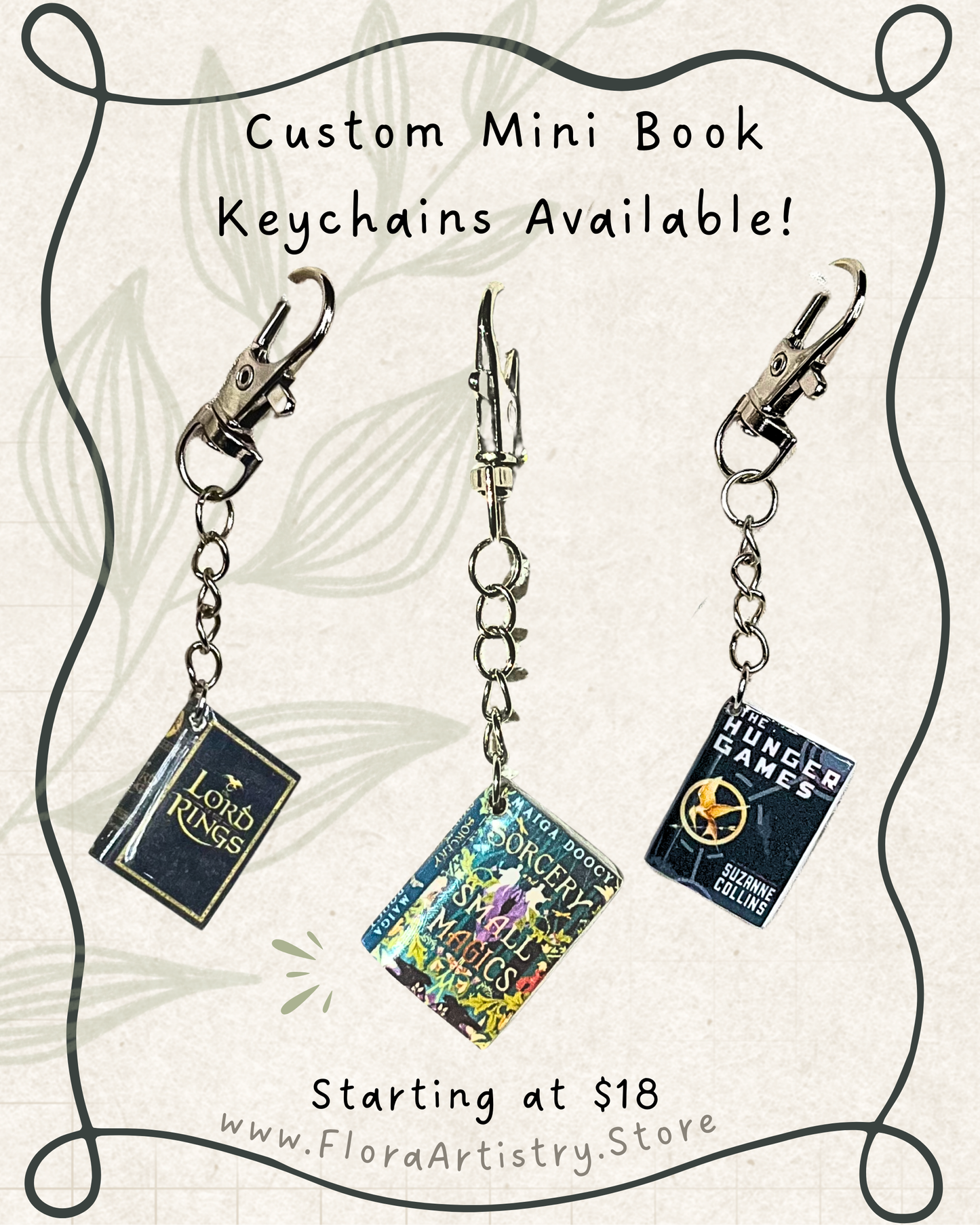 Custom Miniature Book Cover Keychain - Pick Your Own Cover
