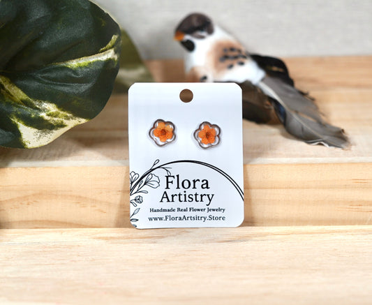 Orange Bloom Studs