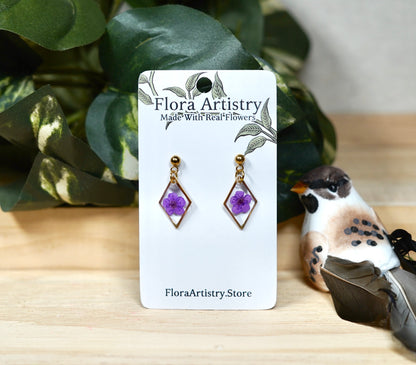 Diamond Dangle Stud Earrings - 10 Colors