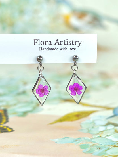Diamond Dangle Stud Earrings - 10 Colors
