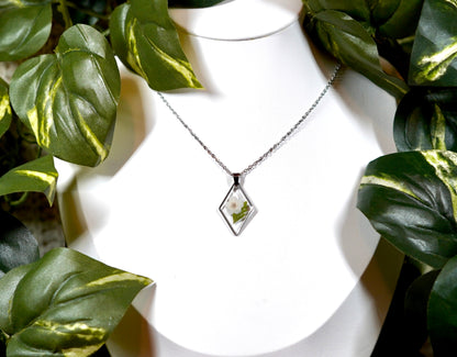 Botanical White Flower Diamond Necklace