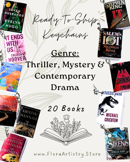 Thriller, Mystery & Contemporary Drama Book Keychains