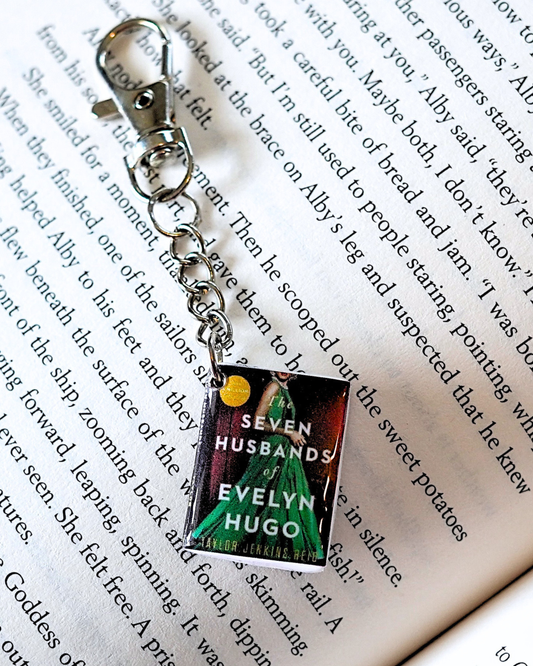 Seven Husbands of Evelyn Hugo miniature book keychain