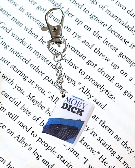 Moby Dick miniature book keychain