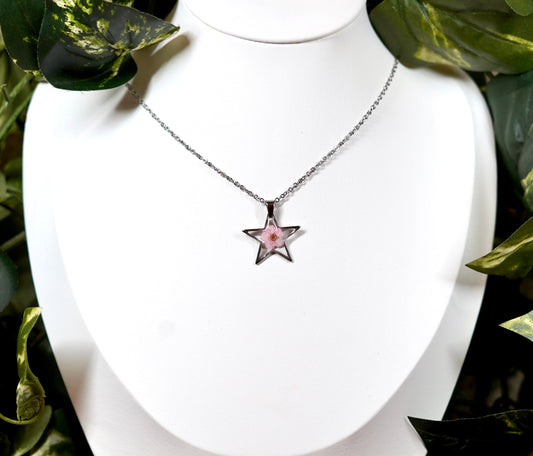 Pastel Pink Star Necklace