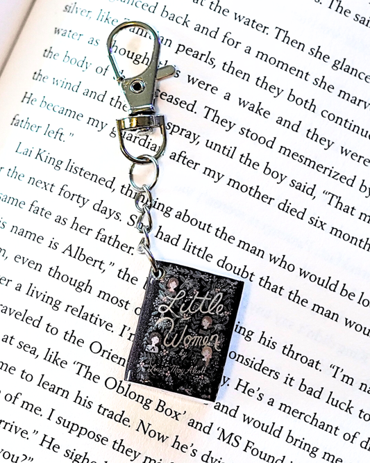 Little Women miniature book keychain