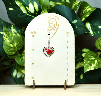 'Sweet Heart' Red Flower Dangle Earring