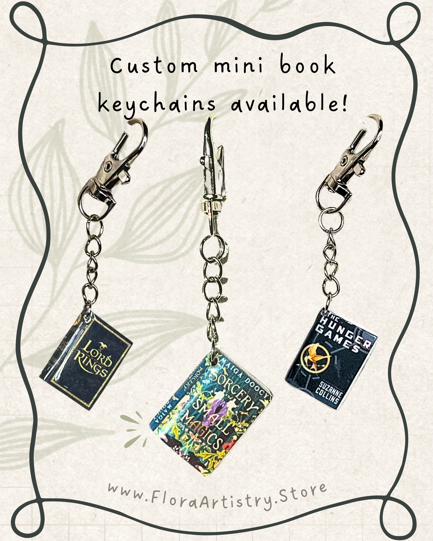 Custom Miniature Book Cover Keychain - Pick Your Own Cover