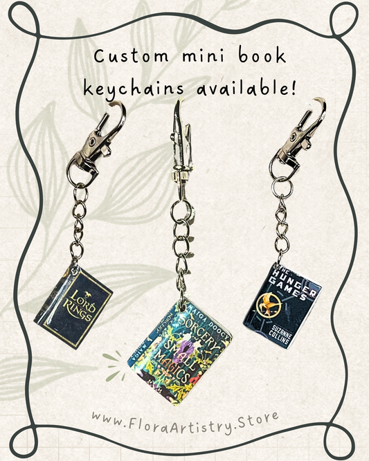 Custom Miniature Book Cover Keychain - Pick Your Own Cover