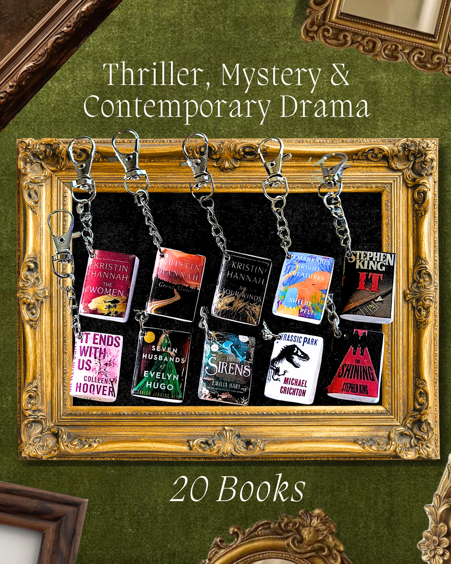 Thriller, Mystery & Contemporary Drama Book Keychains