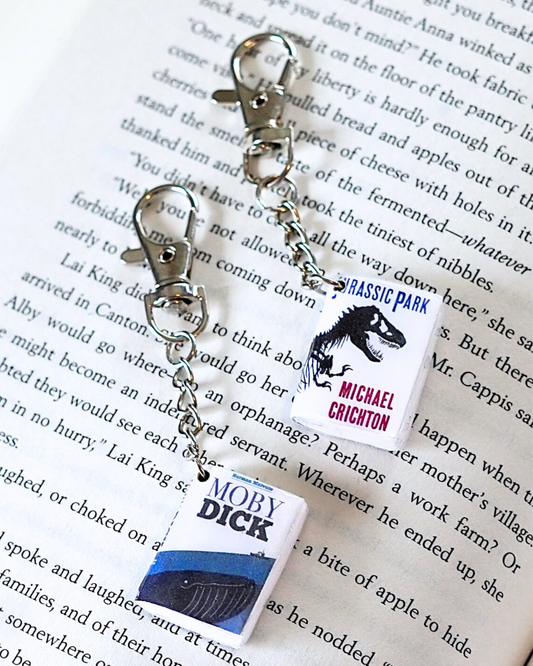 Jurassic Park miniature book keychain
