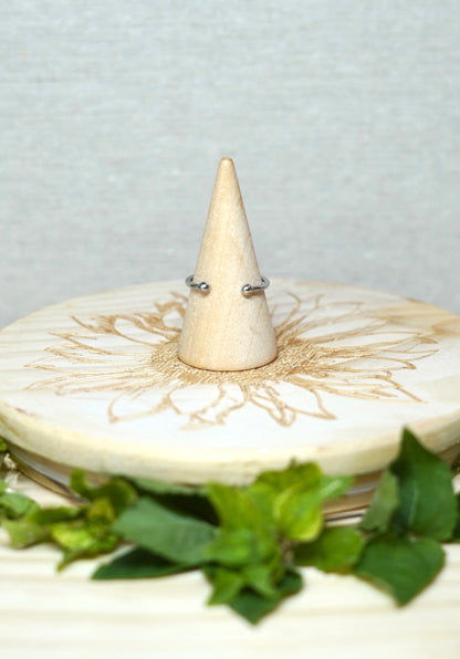 Pastel Pink Real Pressed Flower Dainty Teardrop Ring