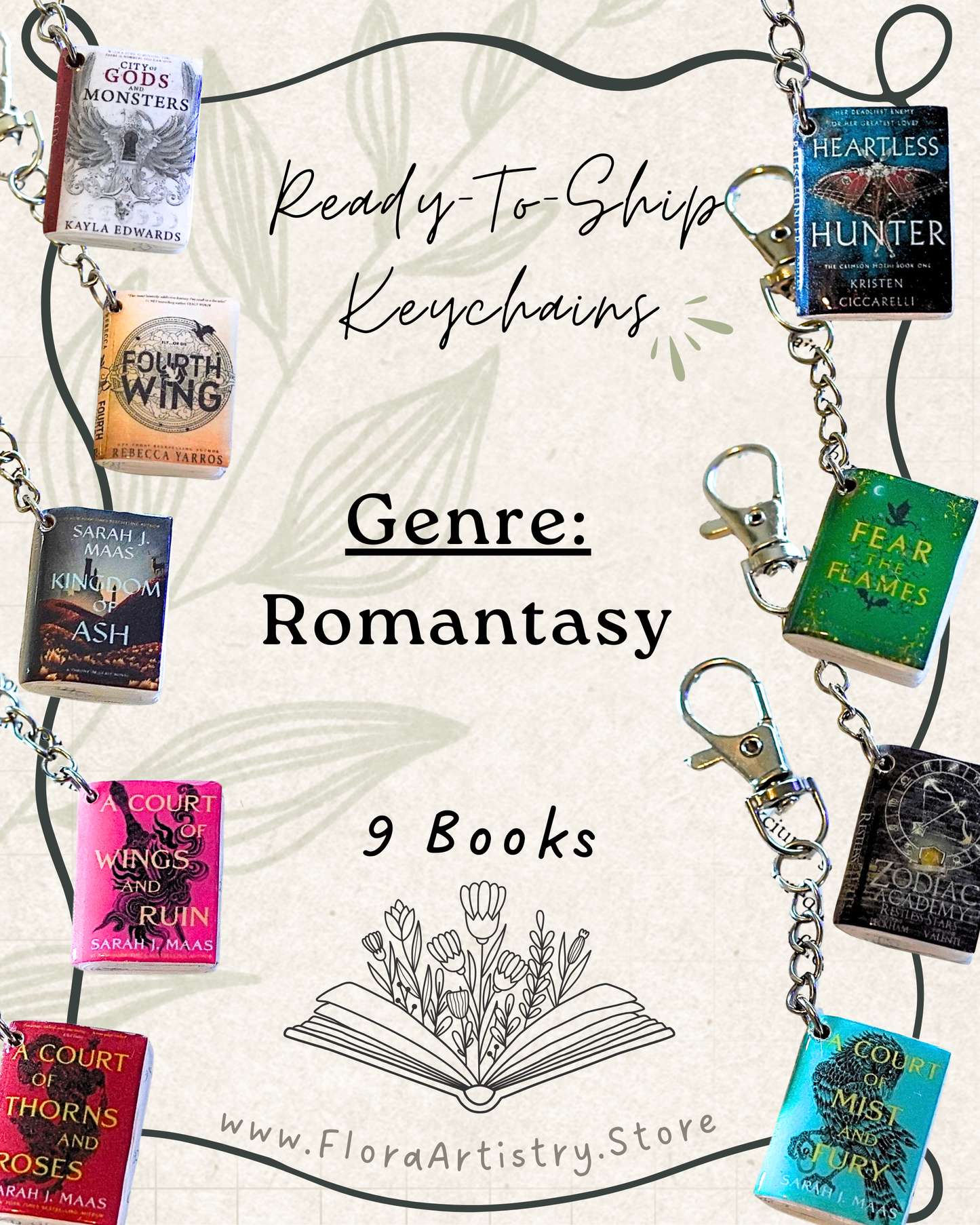 'Romantasy' Book Keychains
