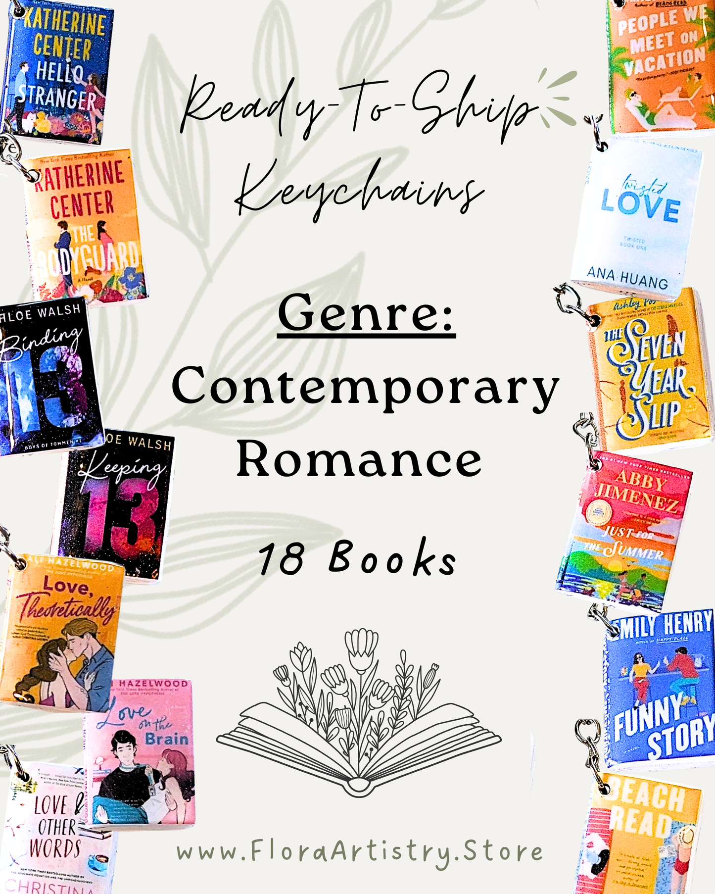 Contemporary Romance Book Keychains