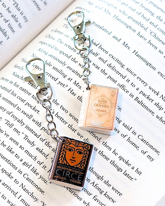 The Iliad and The Odyssey miniature book keychain