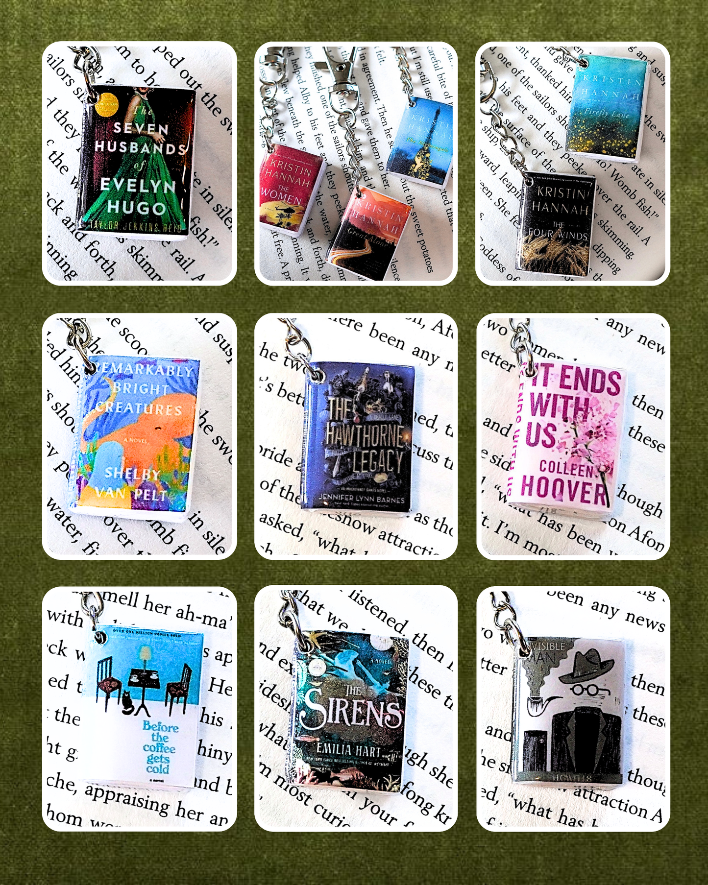 Thriller, Mystery & Contemporary Drama Book Keychains