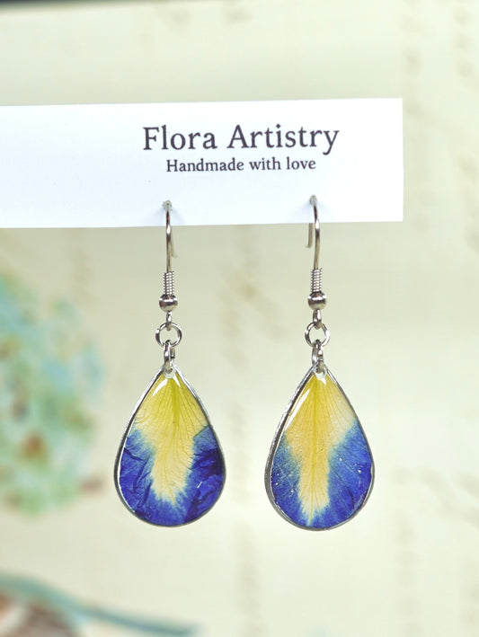 Butterfly Pea Petal Teardrop Earrings