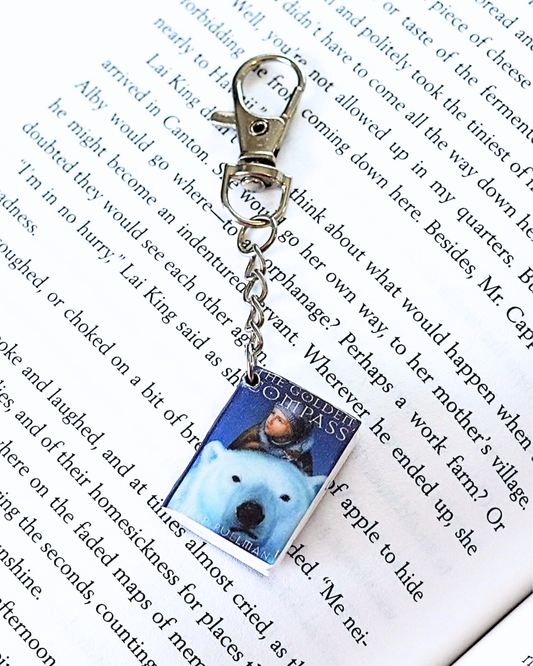 The Golden Compass miniature book keychain