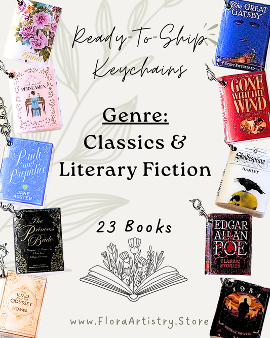 Classics & Literary Fiction Book Keychains