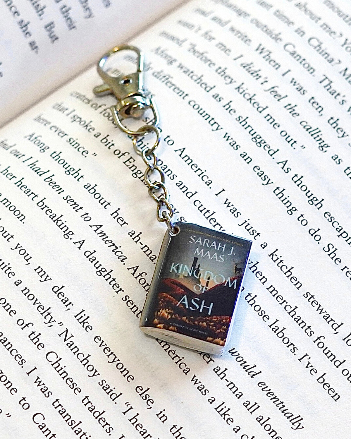 Kingdom of Ash miniature book keychain