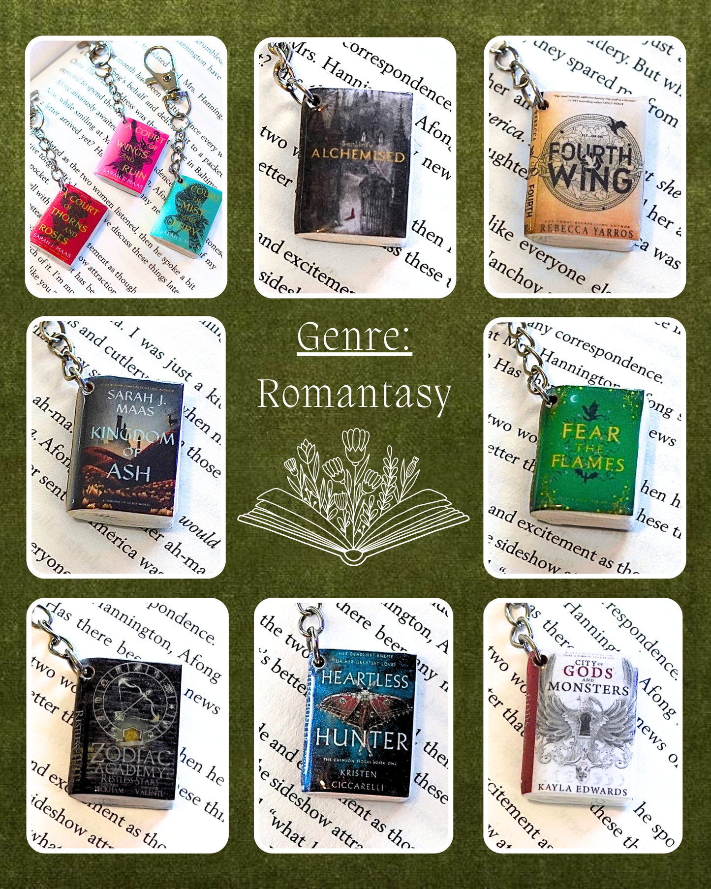 Romantasy Book Keychains