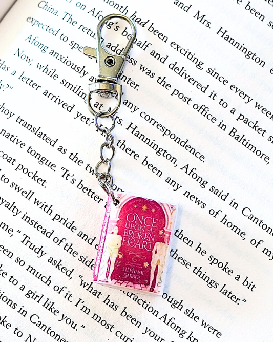 Once Upon A Broken Heart miniature book keychain