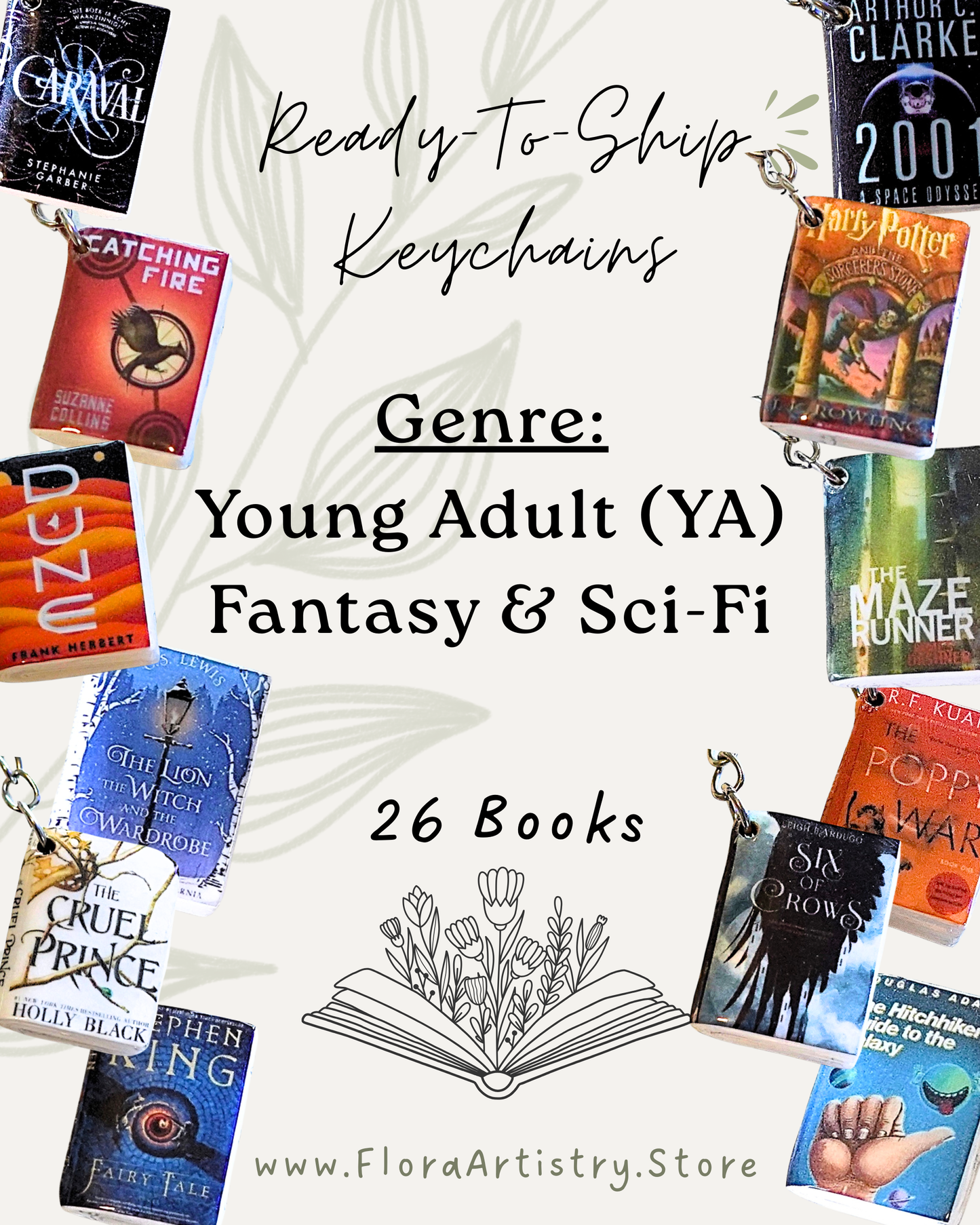 Young Adult (YA) Fantasy & Sci-Fi Book Keychains