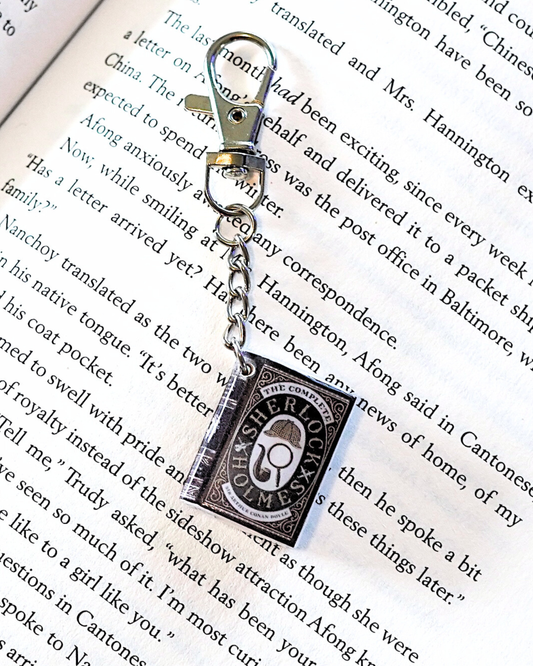 Sherlock Holmes miniature book keychain